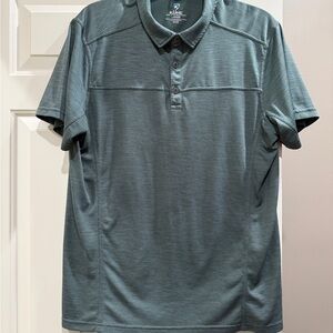 Kuhl Men's Green Teal Engineered Short Sleeve Performance Polo Shirt - Large